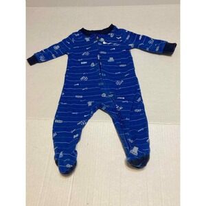 Nike Baby‎ Infant Blue Soccer Football Footed Sleeper Pajamas 6M